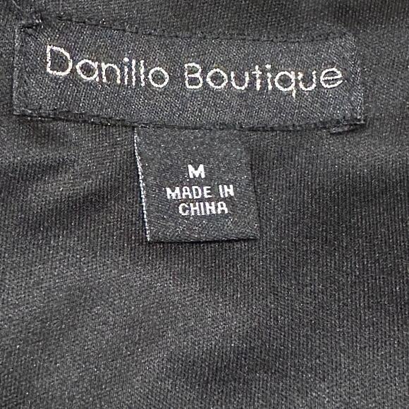 Danillo Boutique Maxi Dress Women Size M Black White Abstract Print Sleeveless - Picture 4 of 5